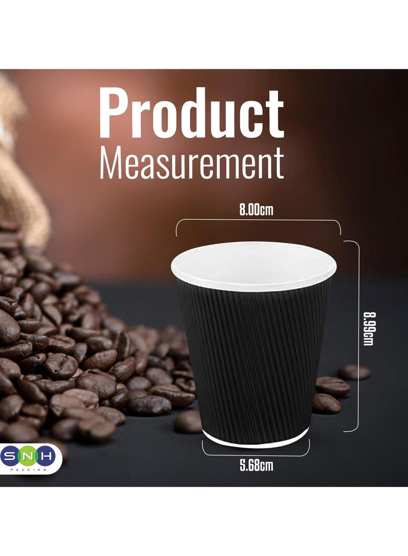 SNH Packing [Pack of 50] Disposable Ripple Coffee Cup 8 Oz Duitable For Home, Office, Restaurants Use Pack of 50 Pieces - Image 2